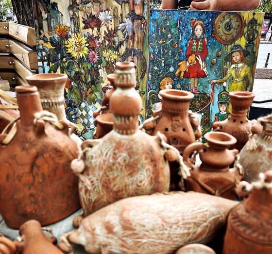Tripolye-Style Ceramic Flask