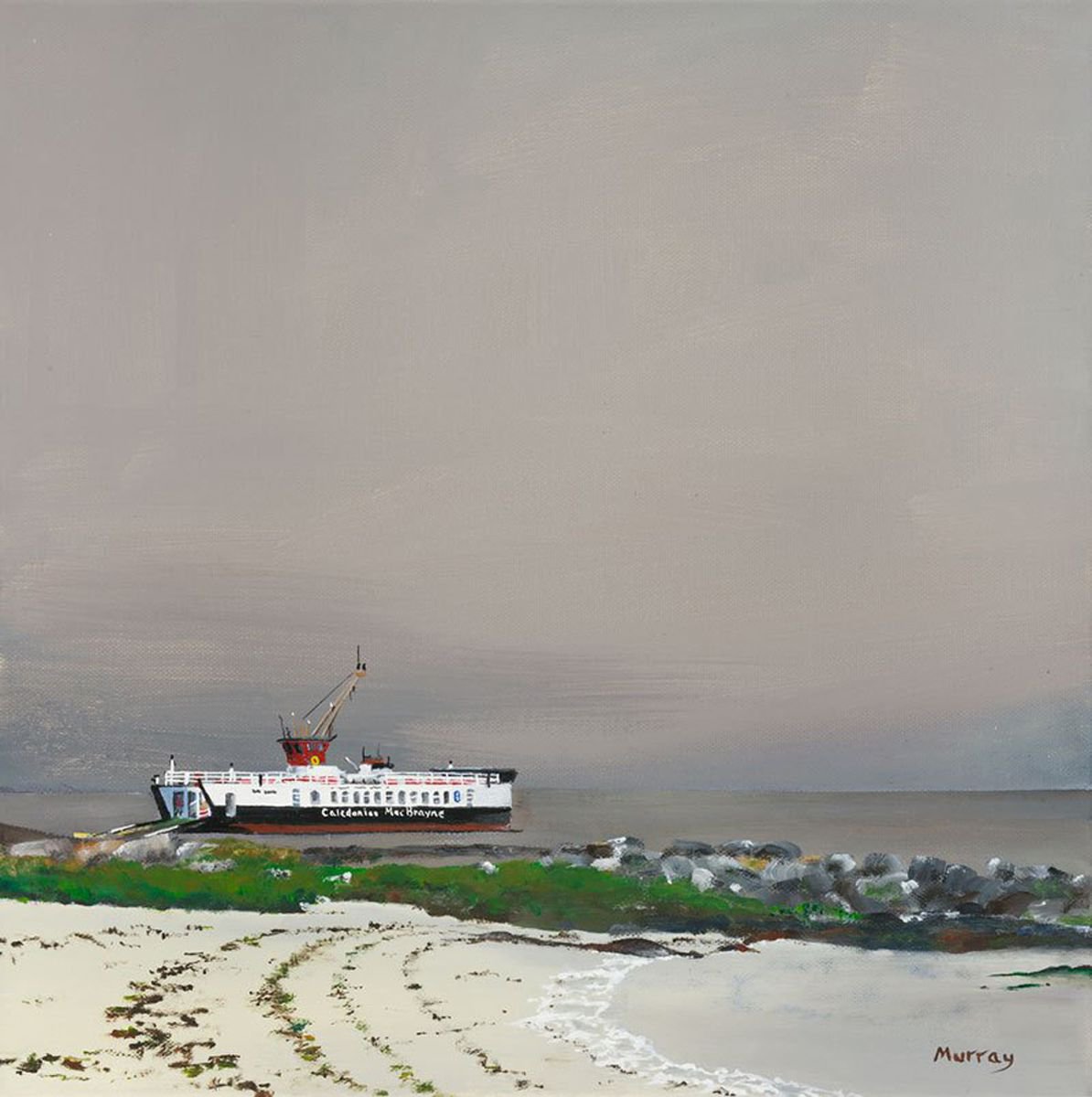 Scottish Seascape Gigha Ferry Inner Hebrides Acrylic Painting by Stephen Murray