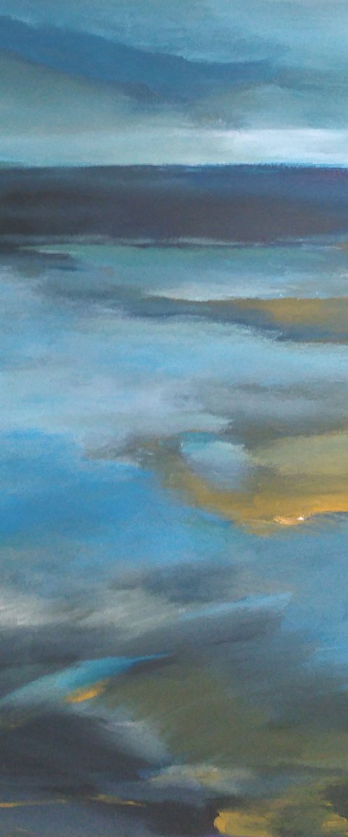 The sea touching the beach (September) by Nelly van Nieuwenhuijzen