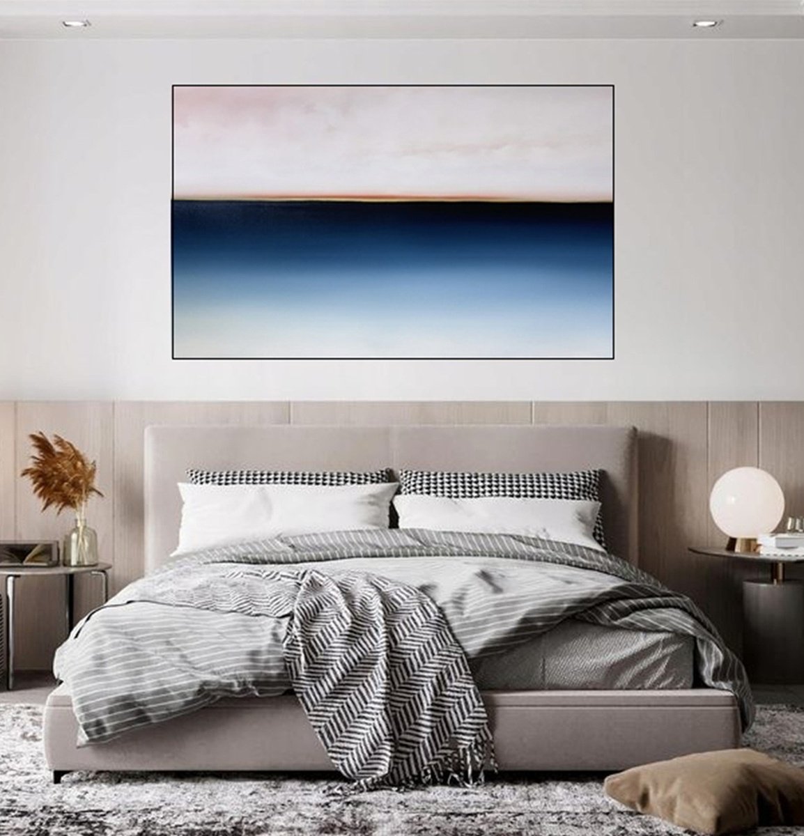 Surrealistic Landscape Oil Painting By Larissa Uvarova, 47 X 31", Horizon Of Emotions #102, Original Artwork