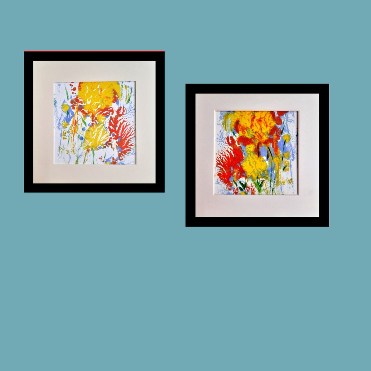 Organic Abstract Limited Edition Print By Asha Shenoy, 6 X 6, Set Of Two - Abstract 5, Original Artwork
