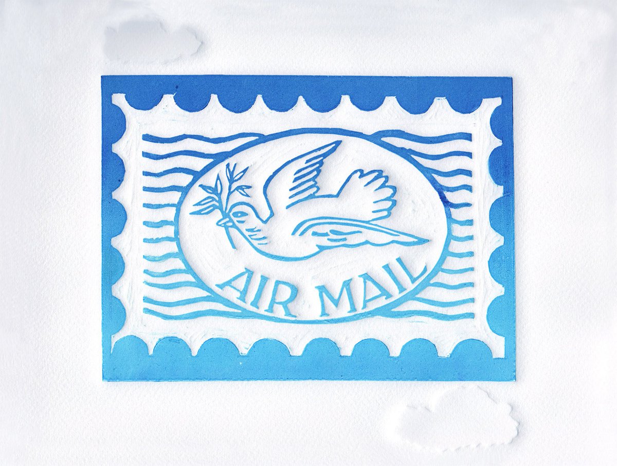 Animal Linocut By Theresa Pateman, 15 X 11", Flying Home, Original Artwork