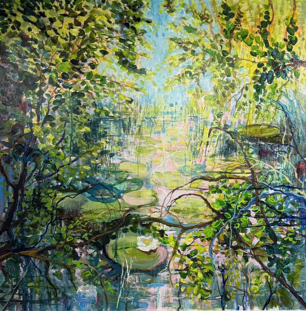 Sunlight Through Branches By Ayse Mcgowan, 30 X 30, Artwork For Sale On Artfinder