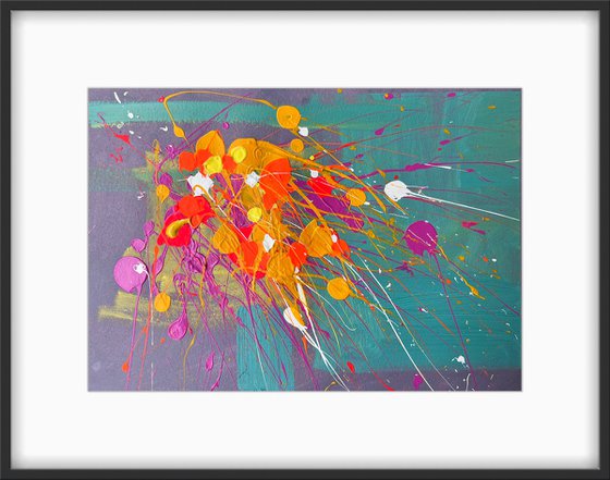 Abstract painting Autumn bouquet of flowers