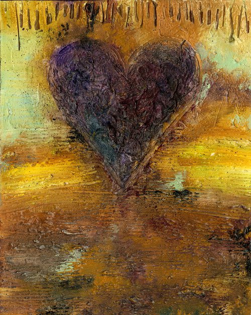 The Heart Endures  - Mixed Media Heart art  by Kathy Morton Stanion by Kathy Morton Stanion