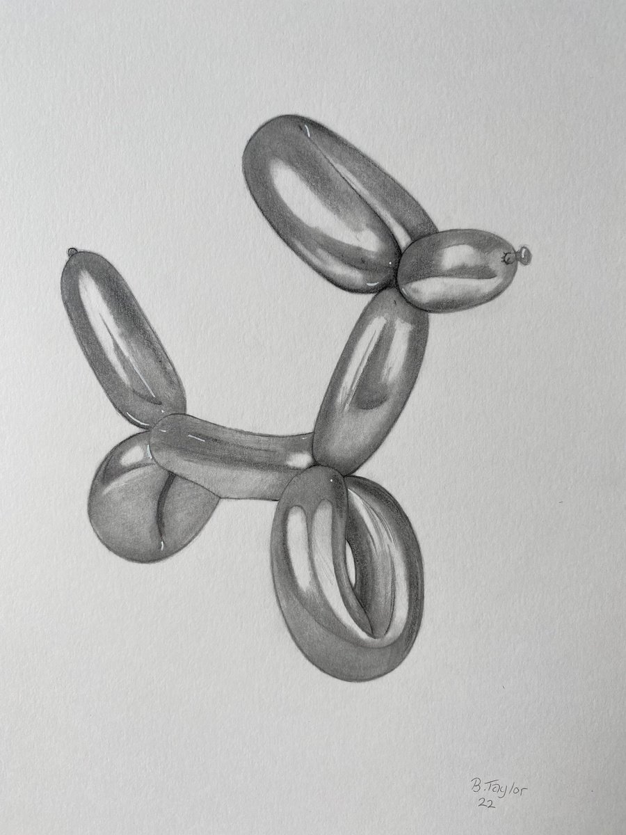 Shiny Balloon dog Pencil drawing by Bethany Taylor | Artfinder