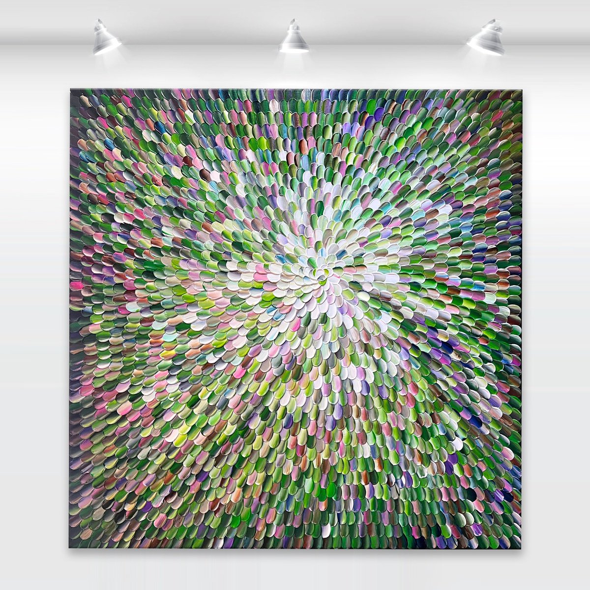 Organic Abstract Acrylic Painting By Tatiana Georgieva, 40 X 40", Photosynthesis 28, Original Artwork