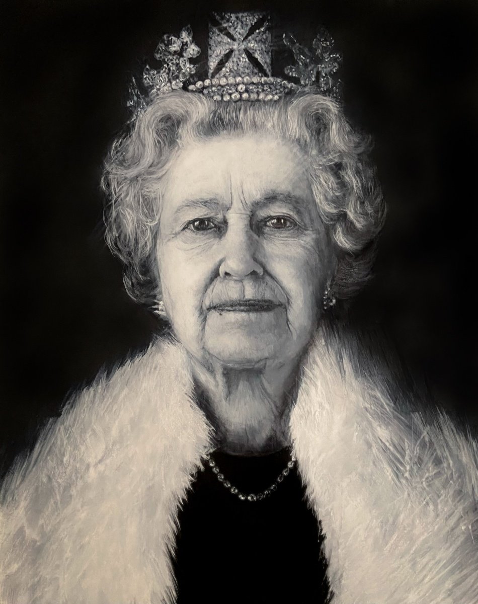 Our Majesty Queen Elizabeth II Acrylic painting by Paul Hardern Artfinder