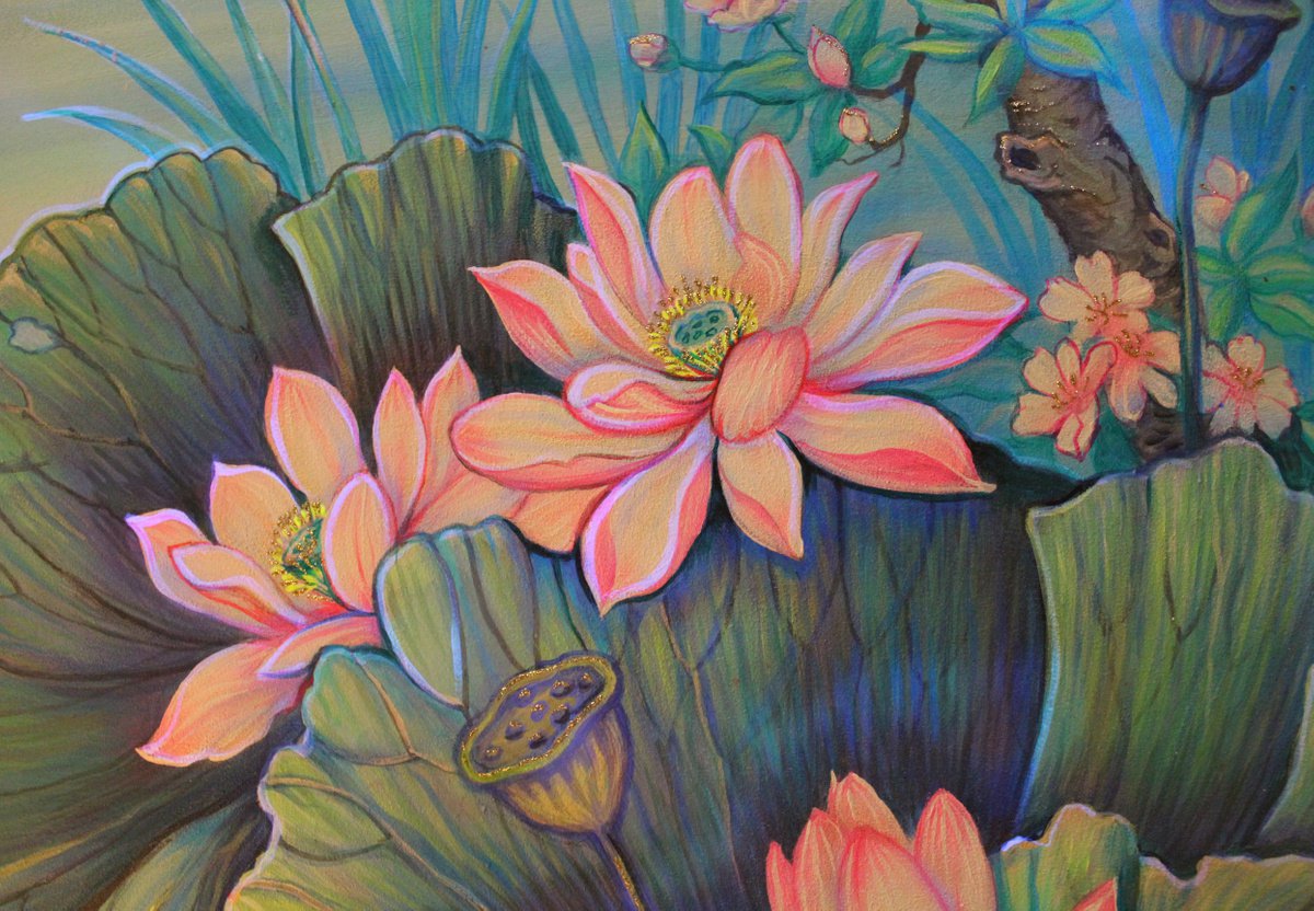 Lotus flower - Giclee Canvas print by Dmitry King