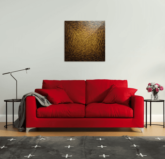 Large gold brown square gradient