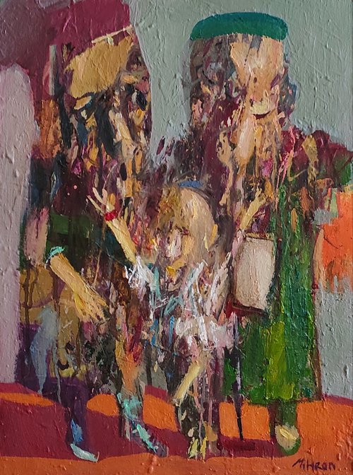 Dancing child (30x40cm, oil painting, ready to hang) by Mihran Manukyan