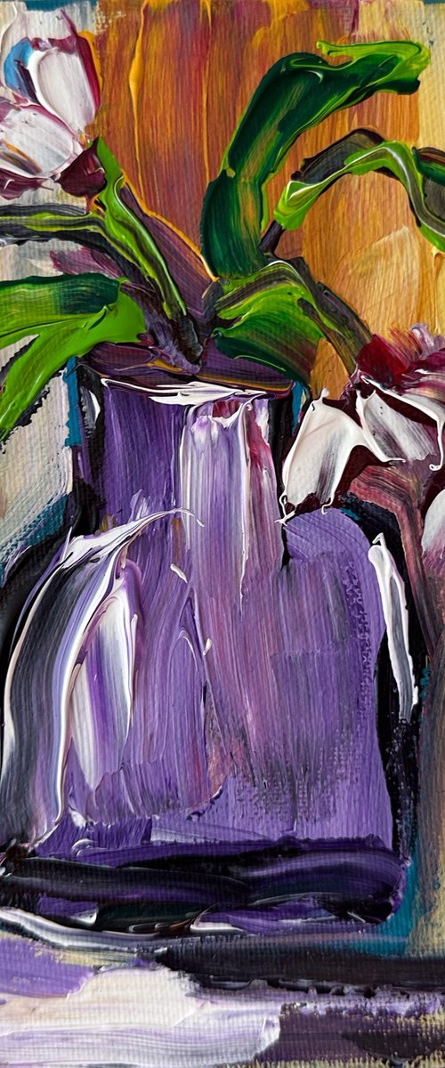 Abstract flowers acrylic by Oksana Fedorova