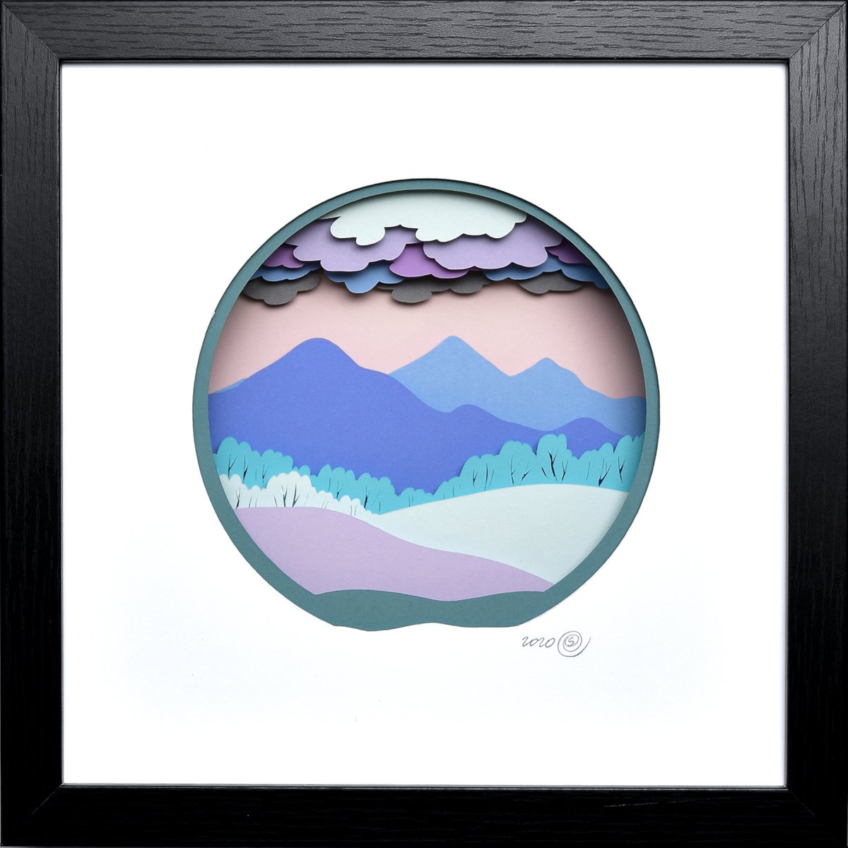 Landscape Sculpture By Olga Skorokhod, 10 X 10", Icy Dawn, Original Artwork