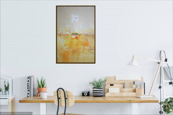 Abstract Orange Yellow Cream Panel