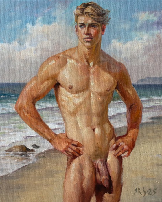 NAKED MAN BY THE SEA