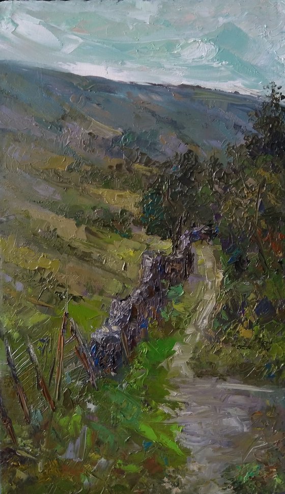 Morning (30x50cm, oil painting, impressionistic)