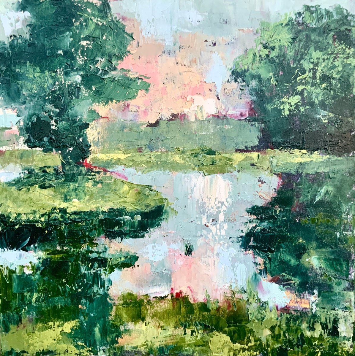 Enchanted Morning At Stourhead Lake By Alexandra Jagoda (Ovcharenko), 20 X 20, Artwork For Sale On Artfinder