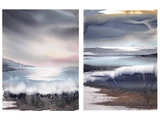 Sea and Silence (Diptych)