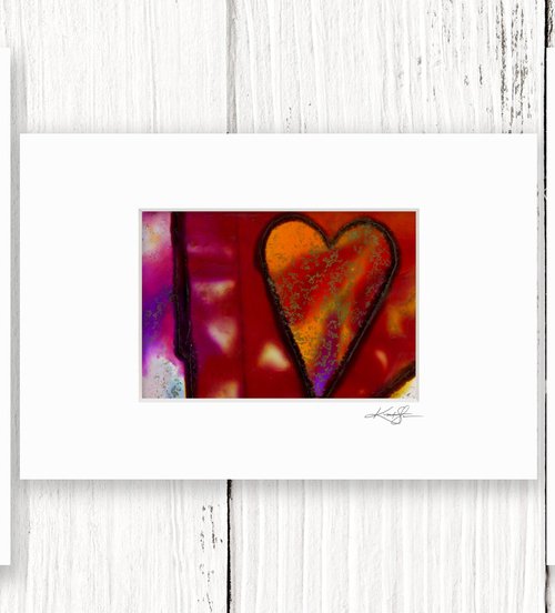 Heart Collection 28 - 3 Small Matted paintings by Kathy Morton Stanion by Kathy Morton Stanion