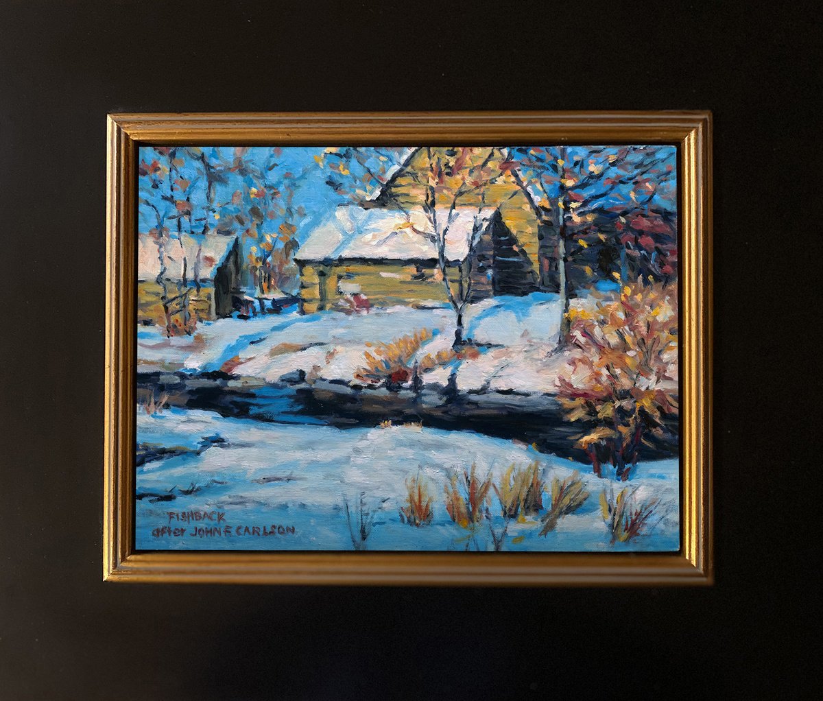Winter Cabin By Daniel Brian Fishback, 19 X 16, Artwork For Sale On Artfinder