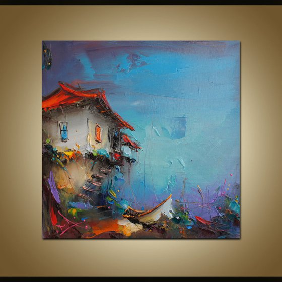 The house of fisherman,  Oil Painting