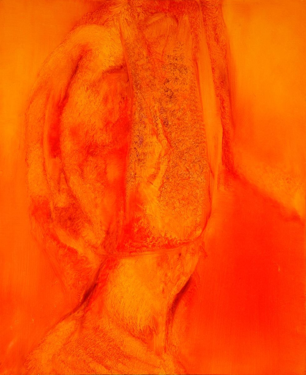 Abstract Oil Painting By Frederic Belaubre, 24 X 29, Metafigure #13, 60X73 Cm, Original Artwork