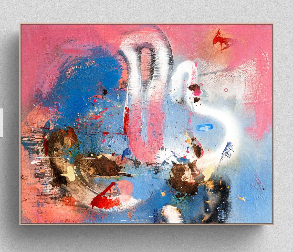 Organic Abstract Painting By Adriano Ribeiro, 28 X 24, Opala Mixed, Original Artwork