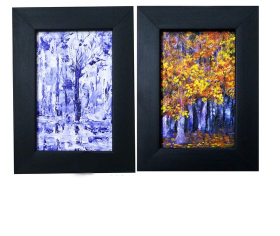 Set of Two Framed landscape Art