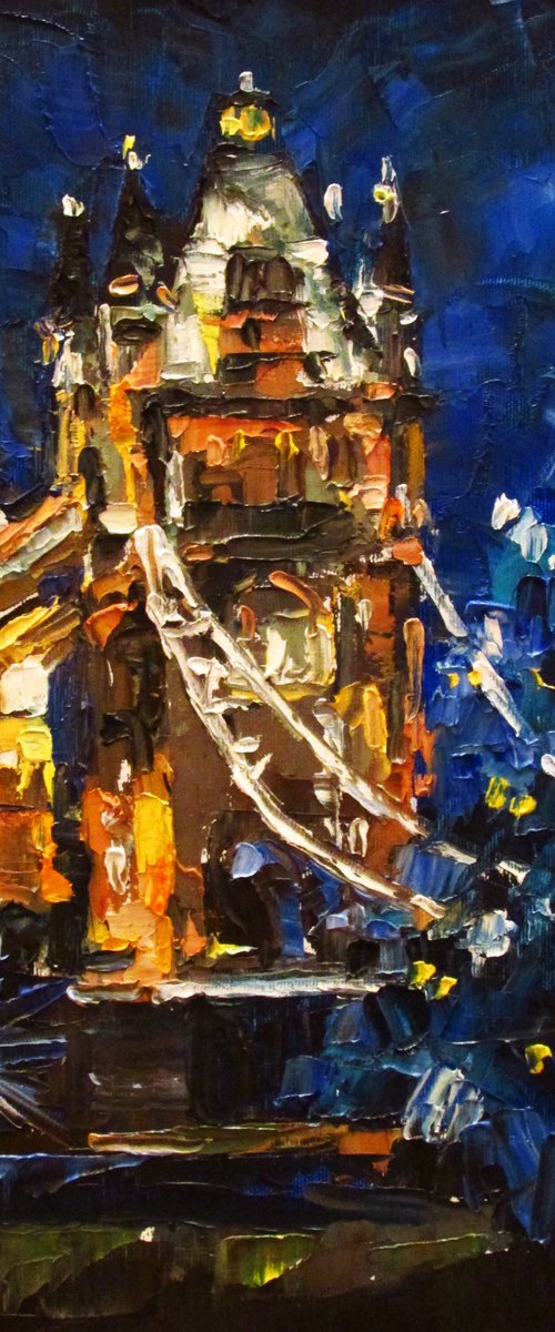 Christmas in London oil painting by Kateryna Bortsova