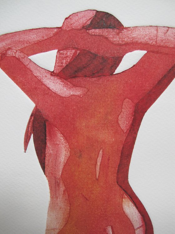 Standing female nude 4 colour variations