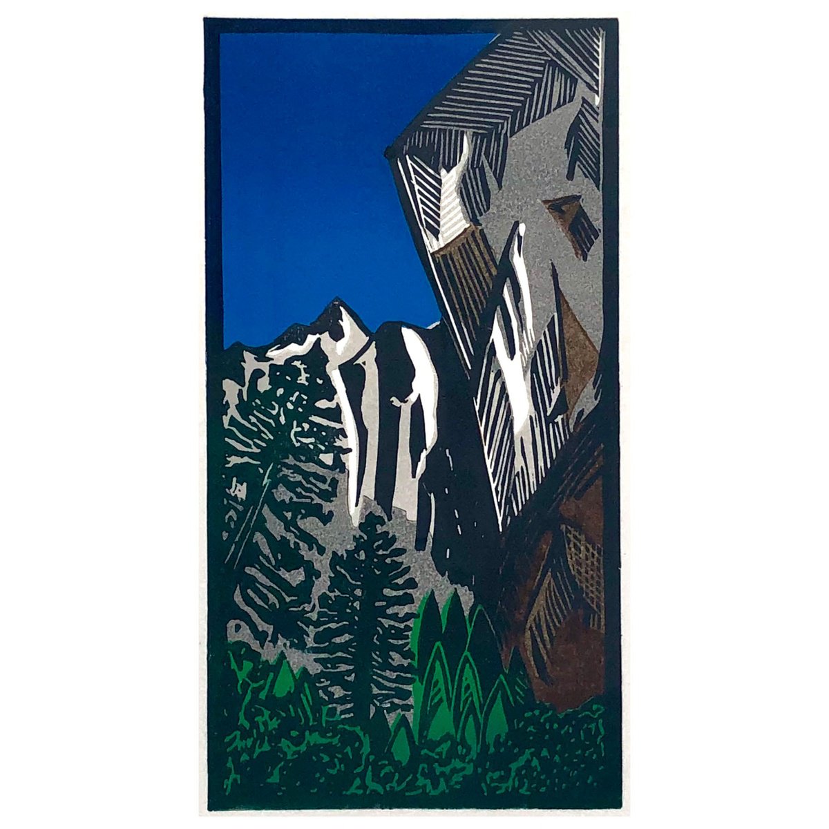 Landscape Linocut By Kirstie Dedman, 8 X 11", Small 2, Original Artwork