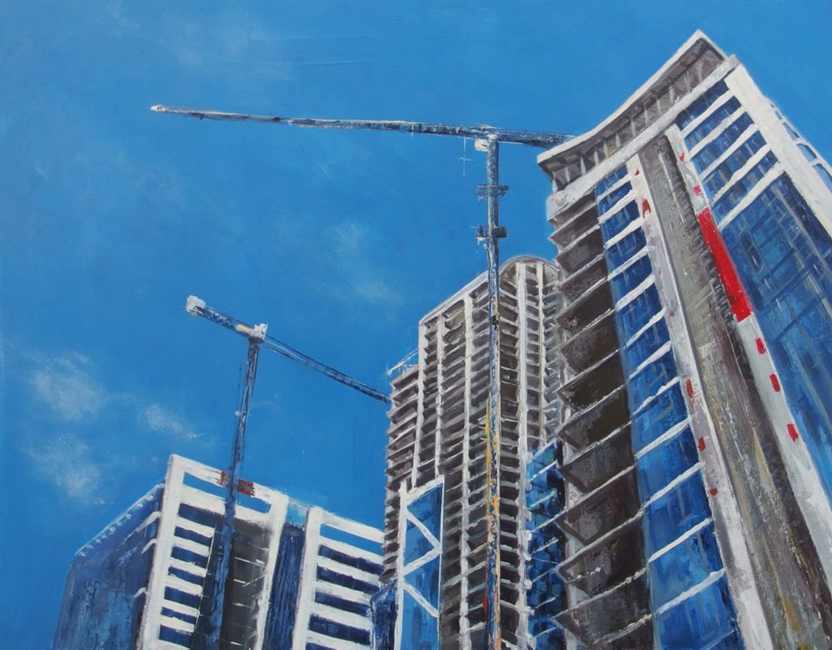 Millennium Centre, Sofia 65x80cm Acrylic on Canvas by Georgi Nikov