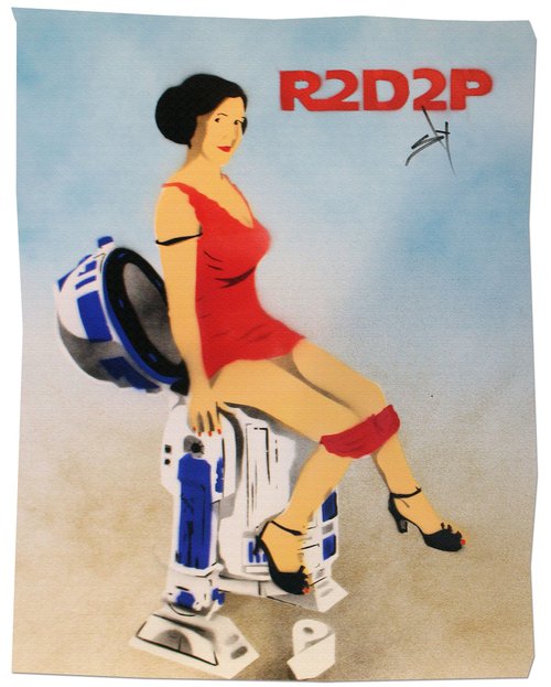 R2D2P (on gorgeous watercolour paper). by Juan Sly