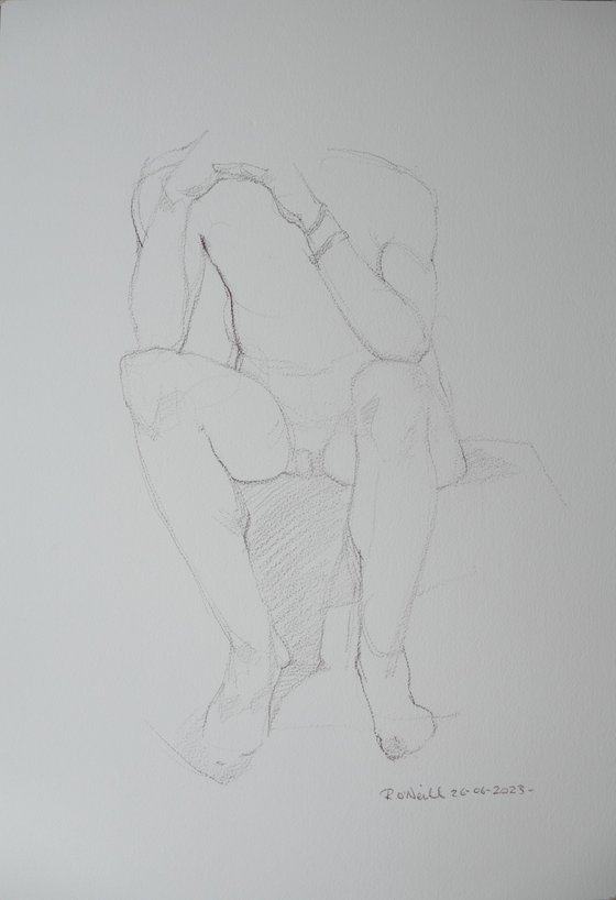 Seated male nude