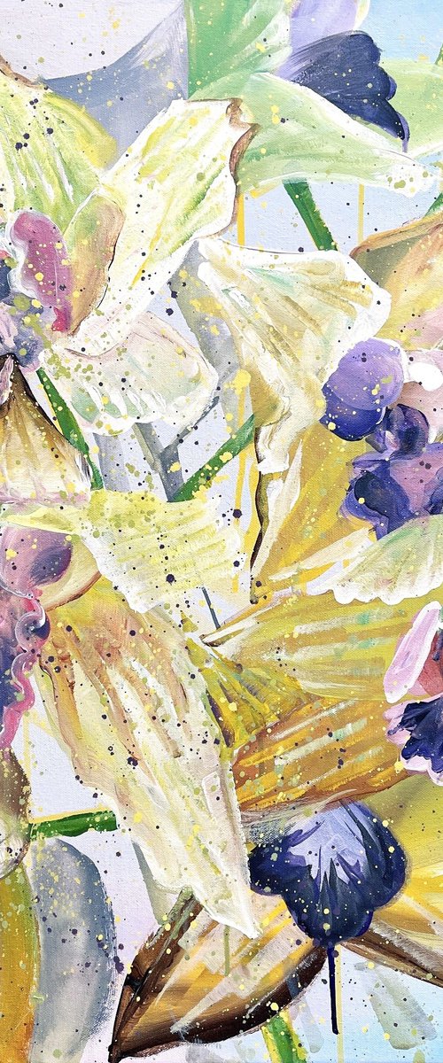 The Dreamy Lovers - Yellow Cymbidium Orchid by HSIN LIN