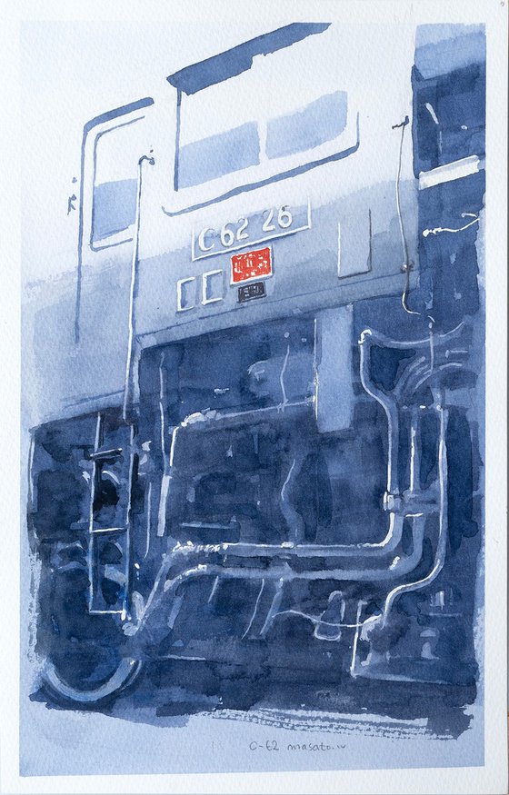 Steam Locomotive C62 26 - Watercolor Sketch