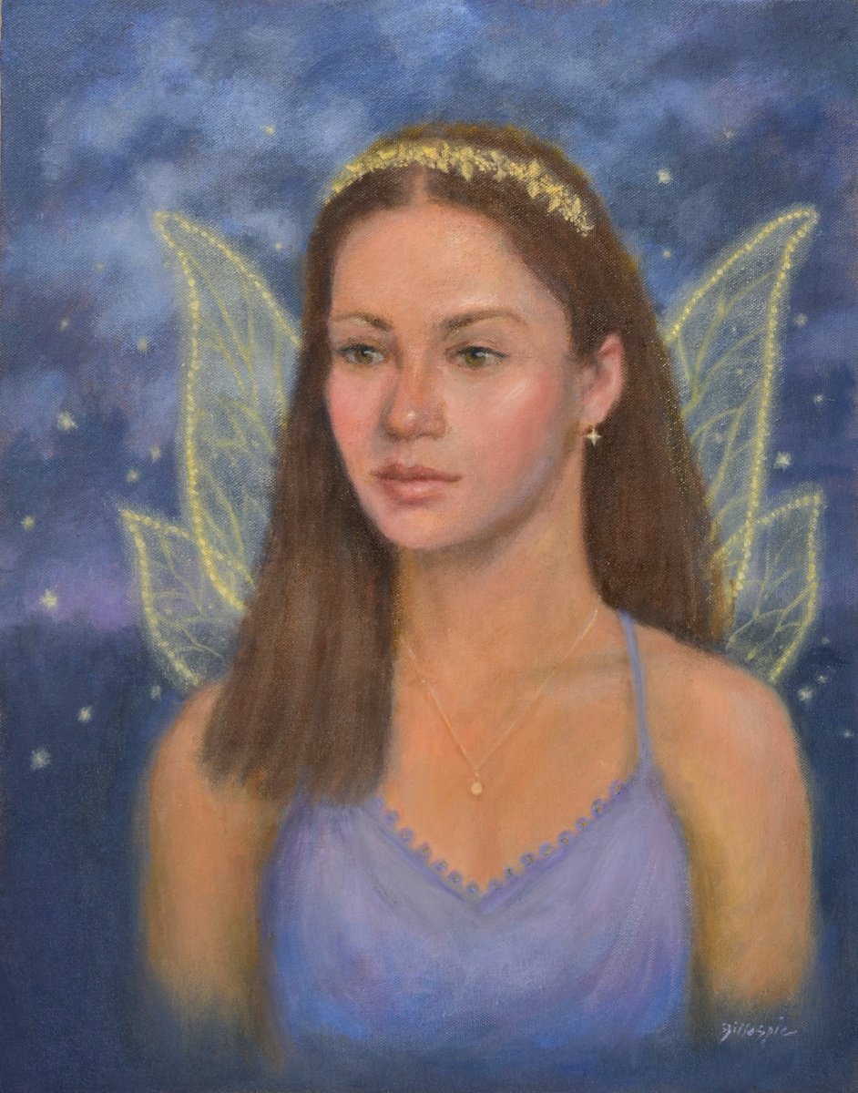 Oil Painting , Emelia, Queen Of The Faries By Michael Gillespie, 14 X 18, Artwork For Sale On Artfinder