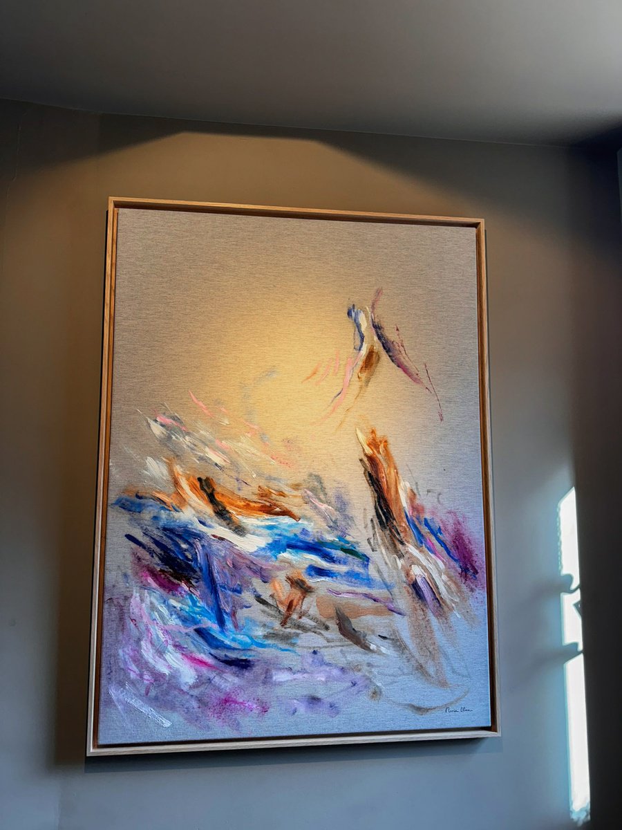 Abstract Oil Painting By Nuria Oliva, 35 X 46", Pieces Of What We Are 3, Original Artwork