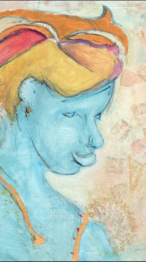 Portrait of lady in turban by Jiri Havlik