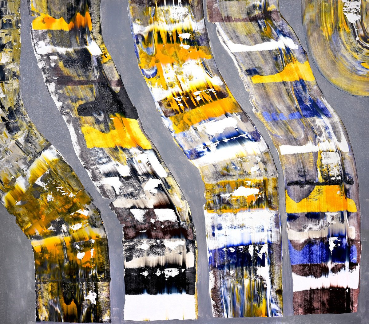 Abstract Acrylic Painting By Sumit Mehndiratta, 37 X 33", Composition No. 417, Original Artwork