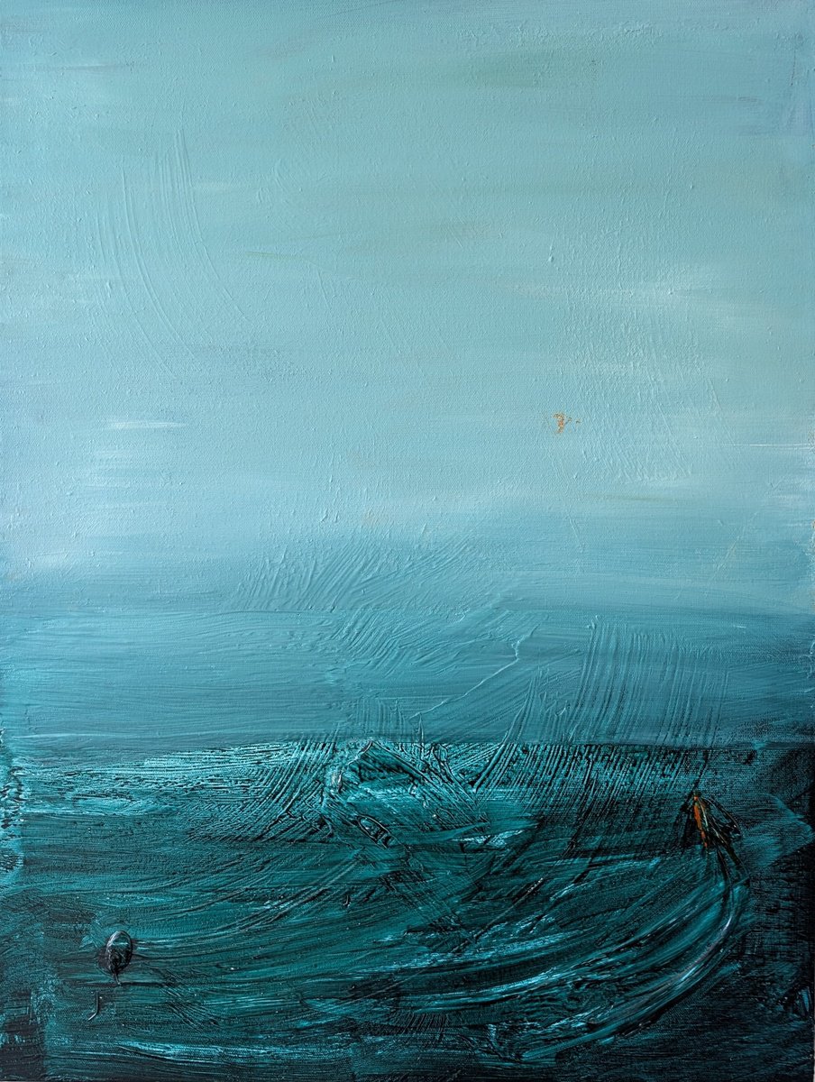 Organic Abstract Acrylic Painting By Margaret Lipsey, 18 X 24", Away, Original Artwork