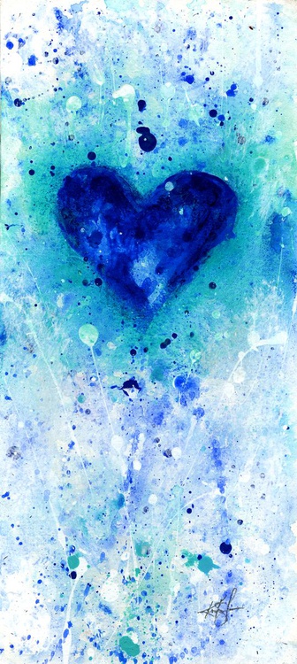 Heart Of Blues 55 Abstract Heart Painting By K Artfinder