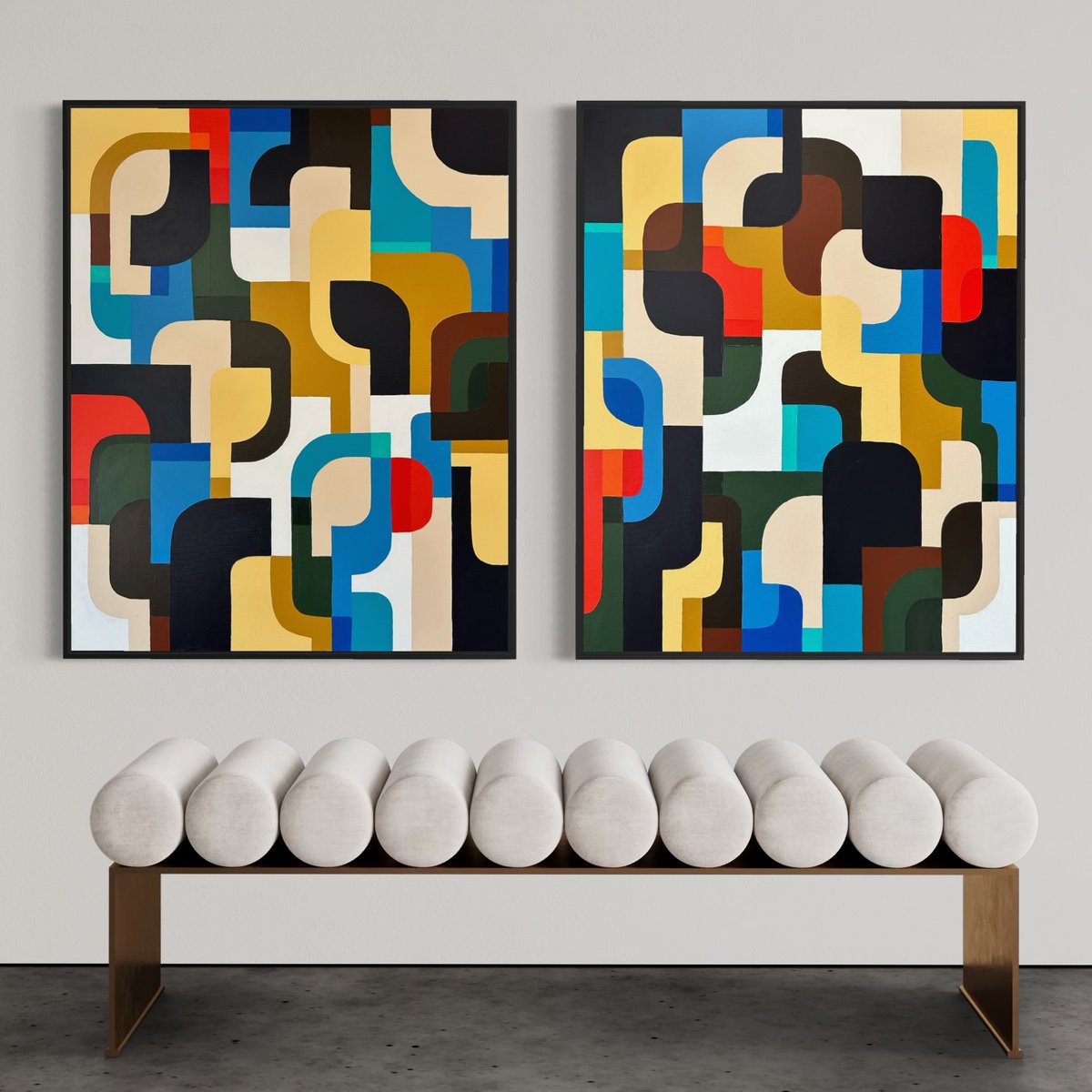 Geometric Interplay By Samantha Malone, 63 X 39, Artwork For Sale On Artfinder