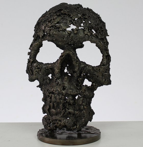 skull - sculpture metal vanity skull steel lace - Buil
