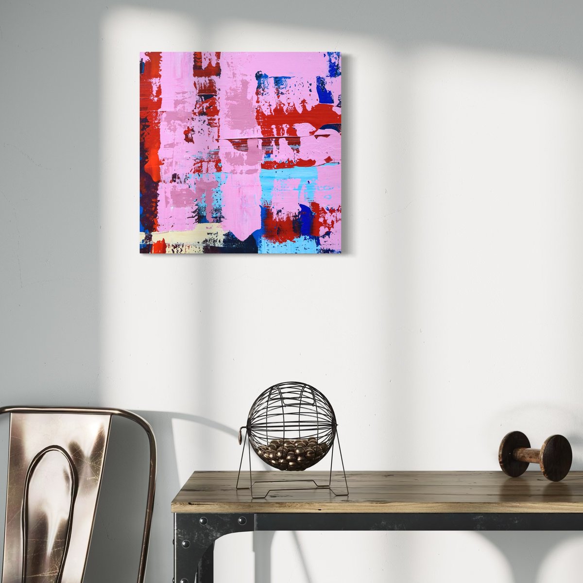 Abstract Acrylic Painting By Km Arts, 20 X 20", Celebration, Original Artwork