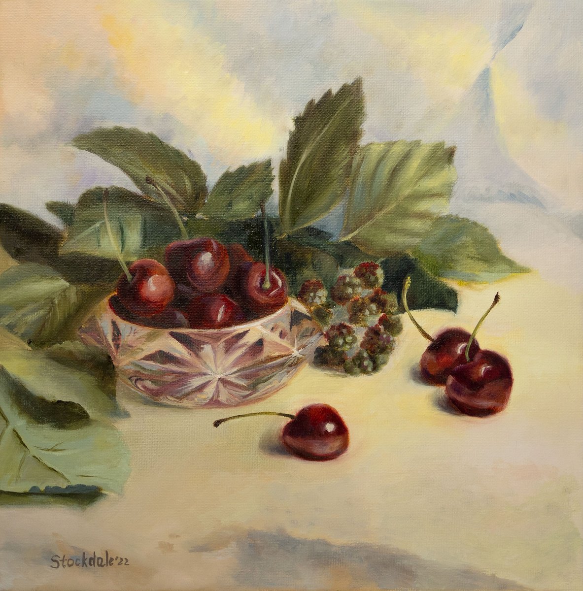 Cherries and Green Blackberries by Maria Stockdale