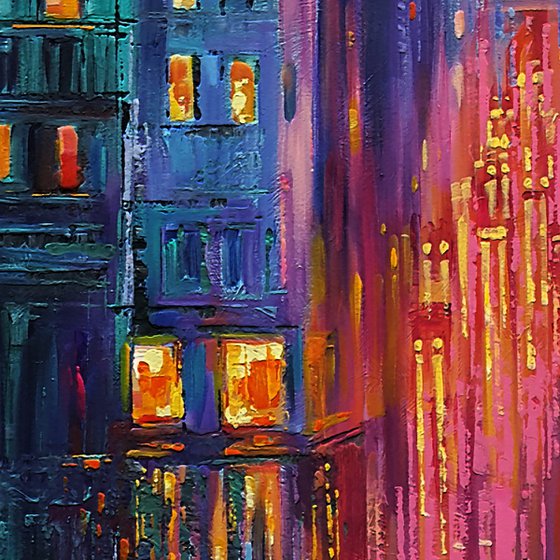 City Cat and Night Lights