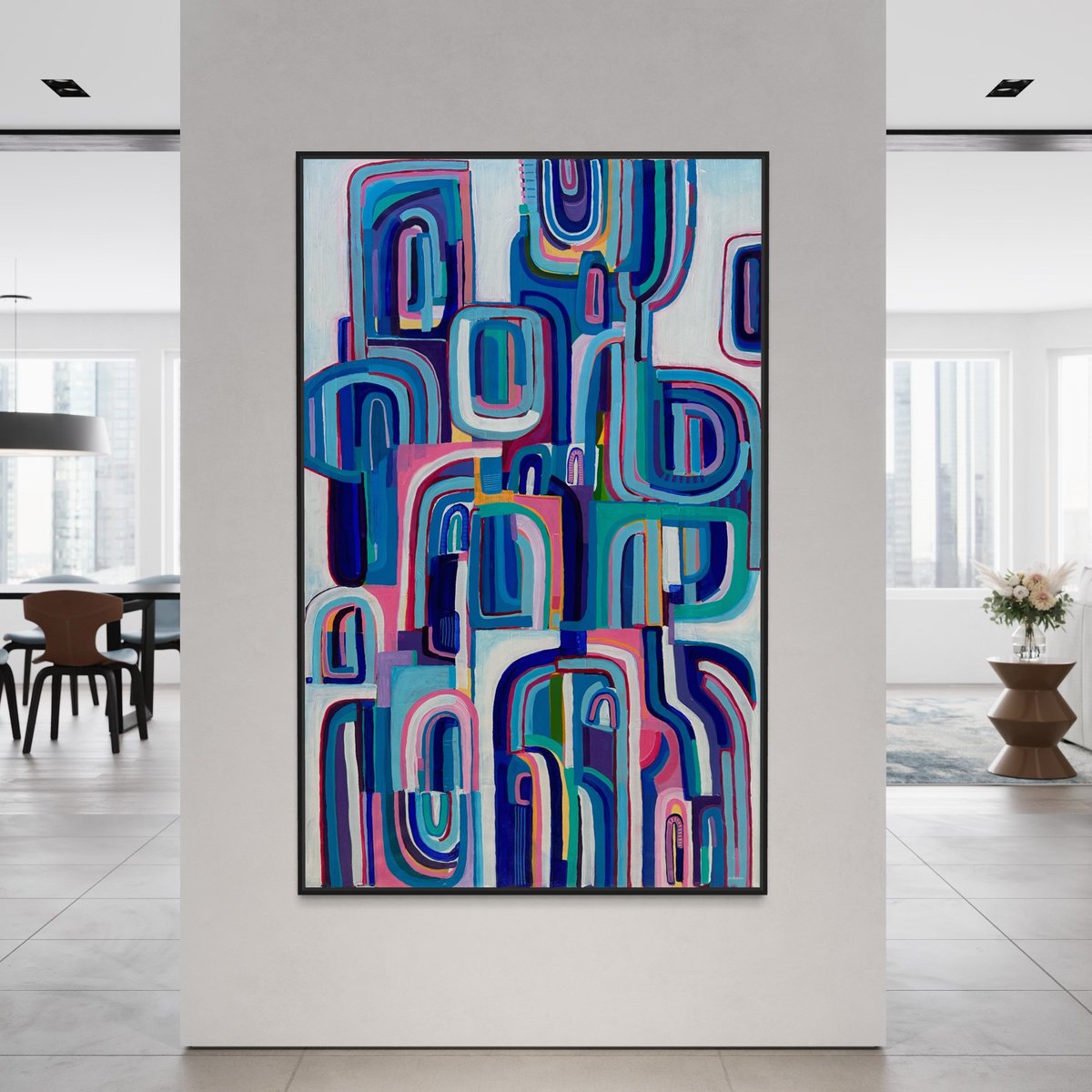 Abstract Painting By Samantha Malone, 37 X 59", Breaking The Mould, Original Artwork