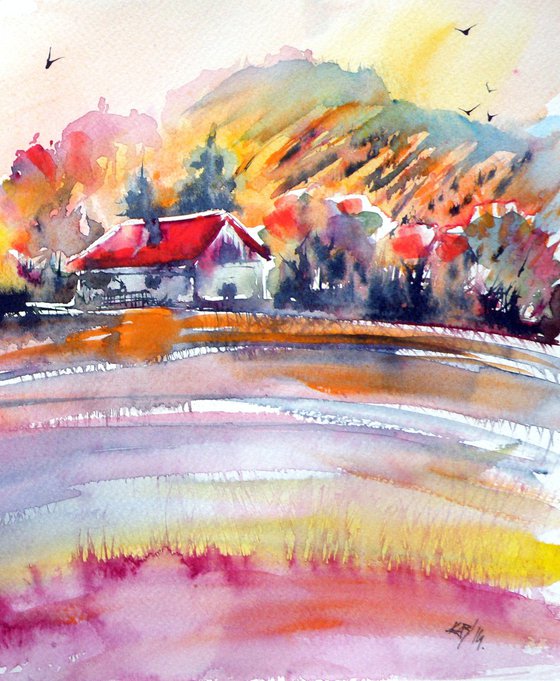 Farm in autumn