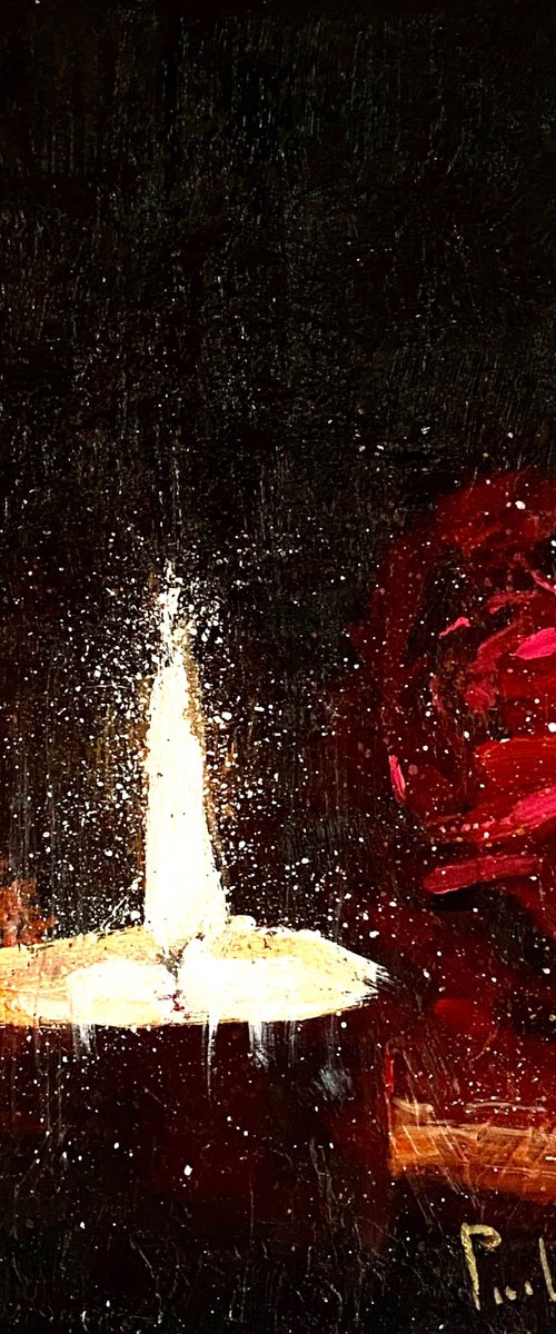 Candlelight and Rose by Paul Cheng